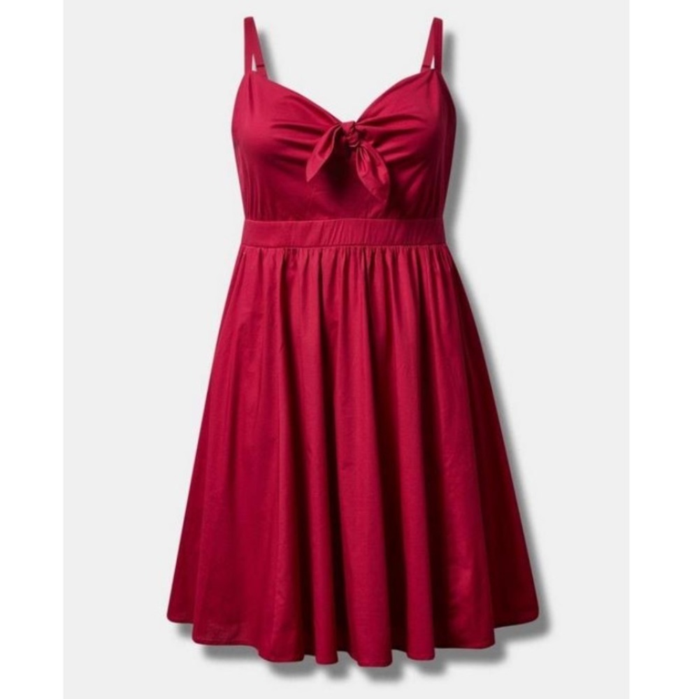 TORRID NWT Mini Poplin Tie-Front Skater Dress